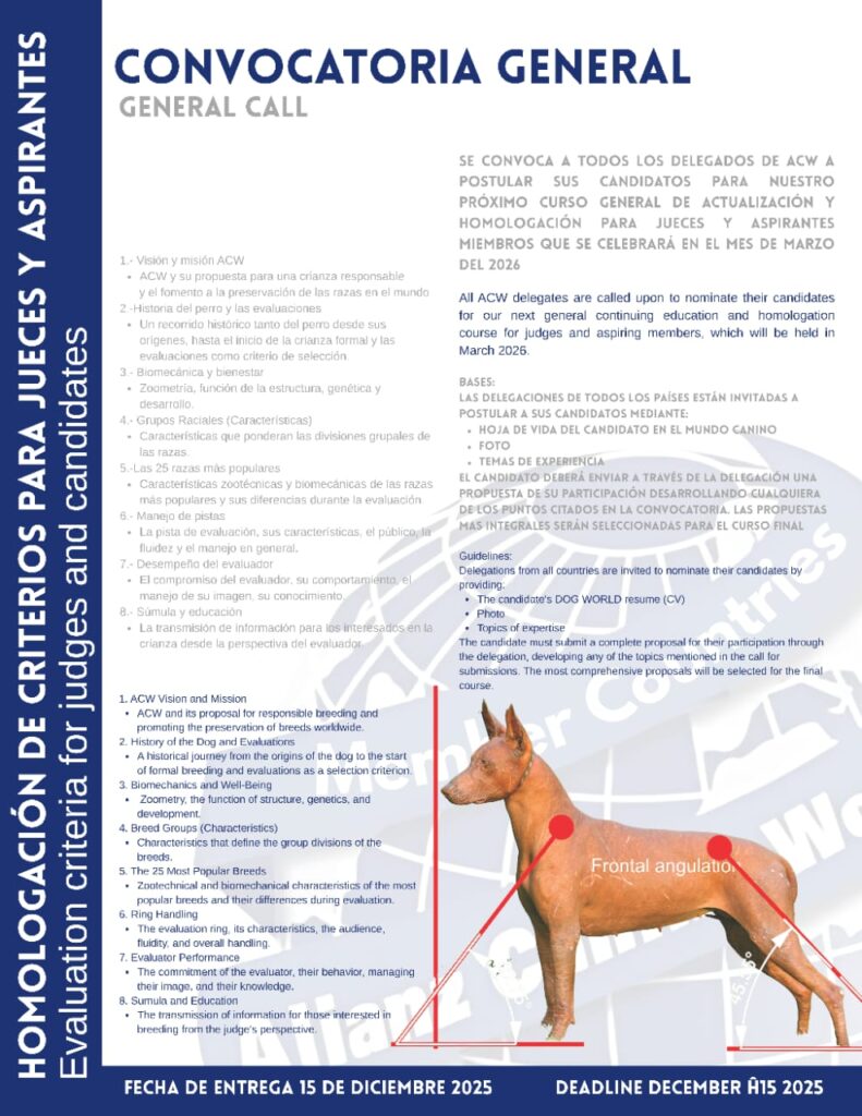 Convocatoria para jueces de cinología