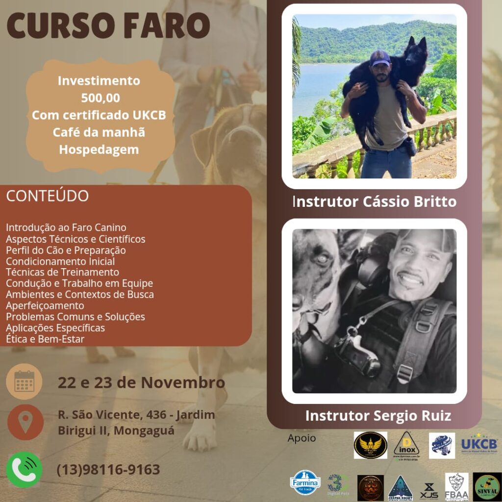 Curso de detección canina por olfato en Brasil