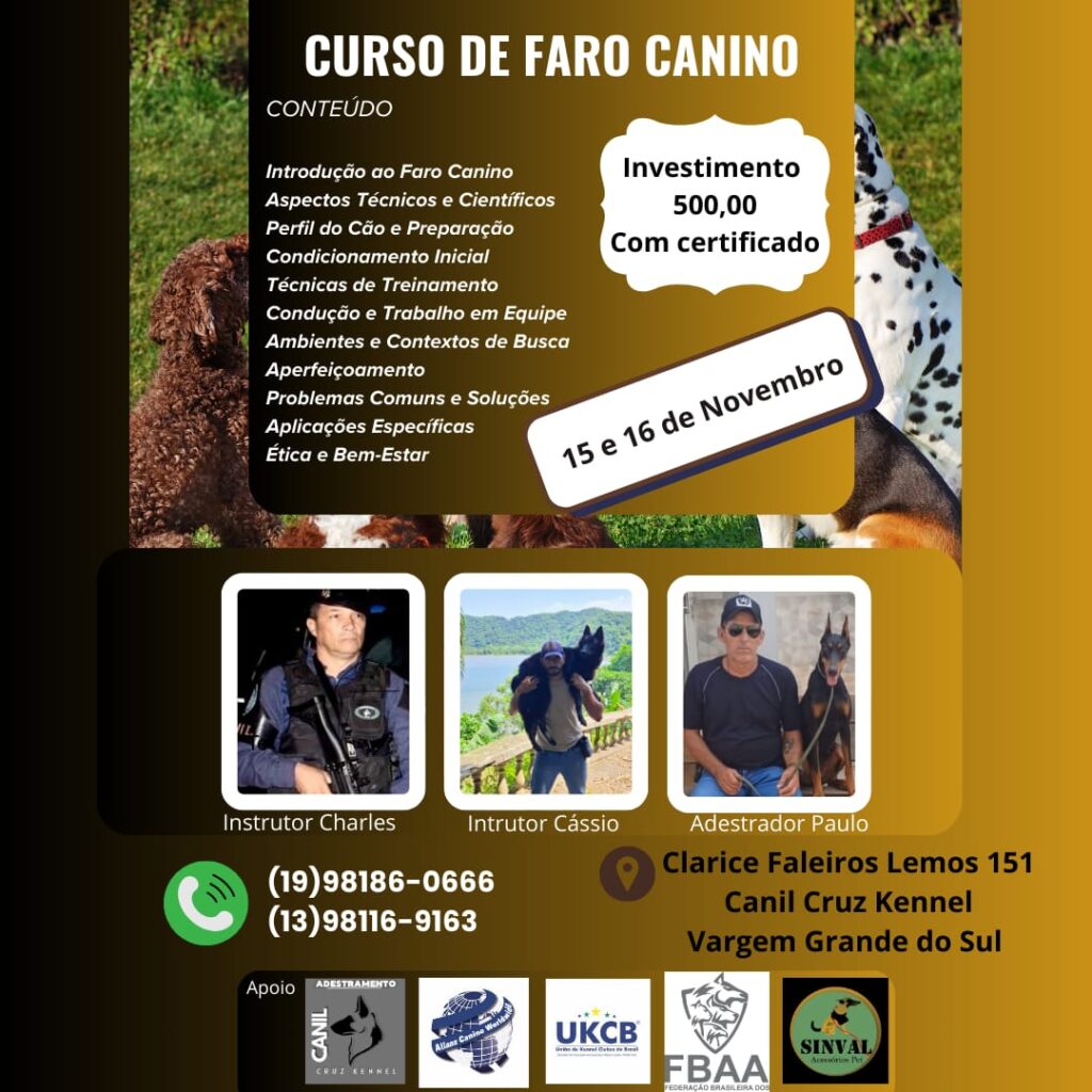 Curso de olfato canino en Brasil
