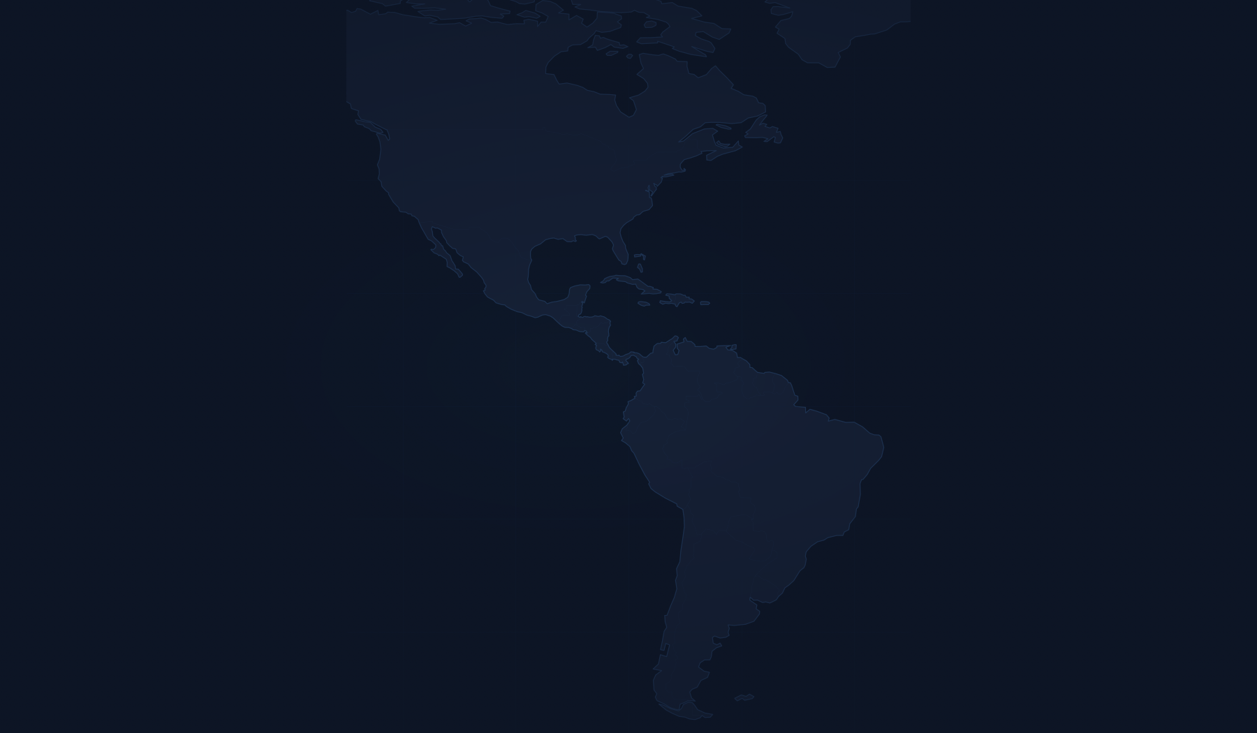 Mapa estilizado del continente americano sobre fondo azul marino
