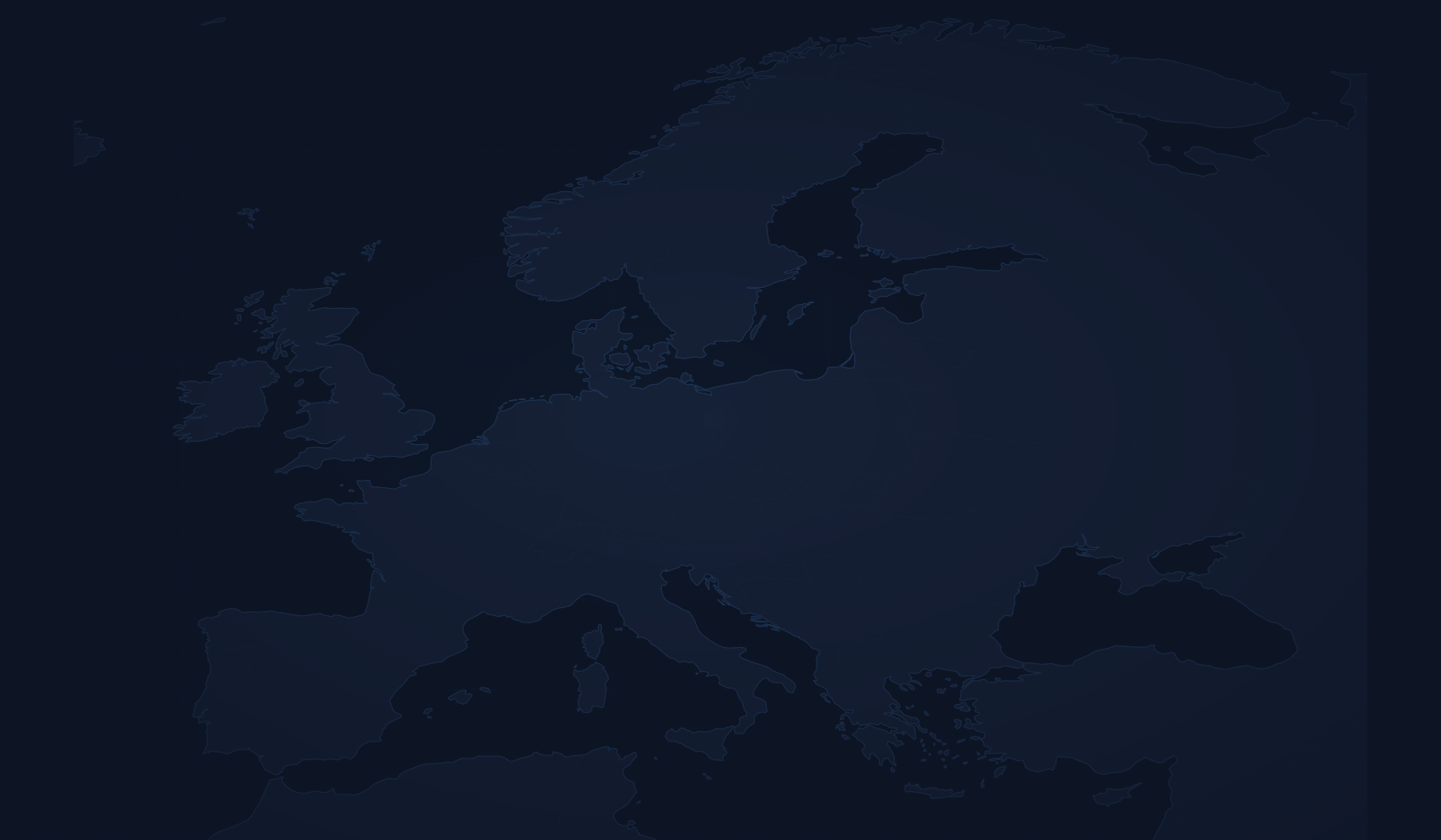 Mapa estilizado del continente europeo sobre fondo azul marino